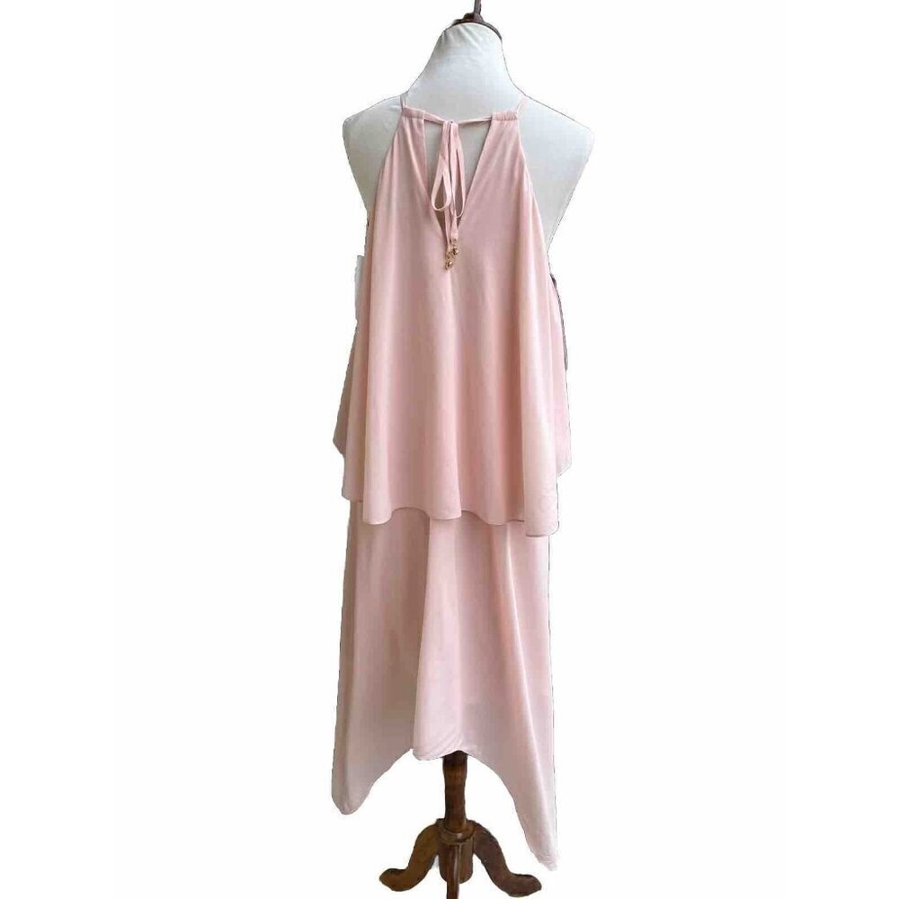 Trina Turk Womens Botanical Hardware Asymmetrical Halter Sheath Dress Size 8 - Picture 5 of 16